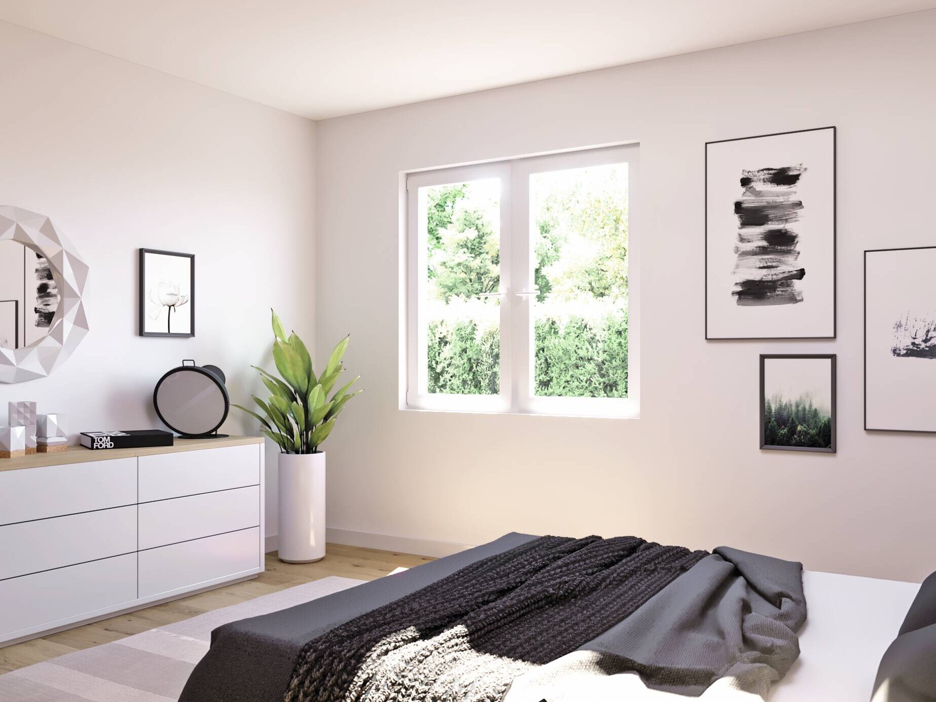 Schlafzimmer mit modernem Wohnkomfort